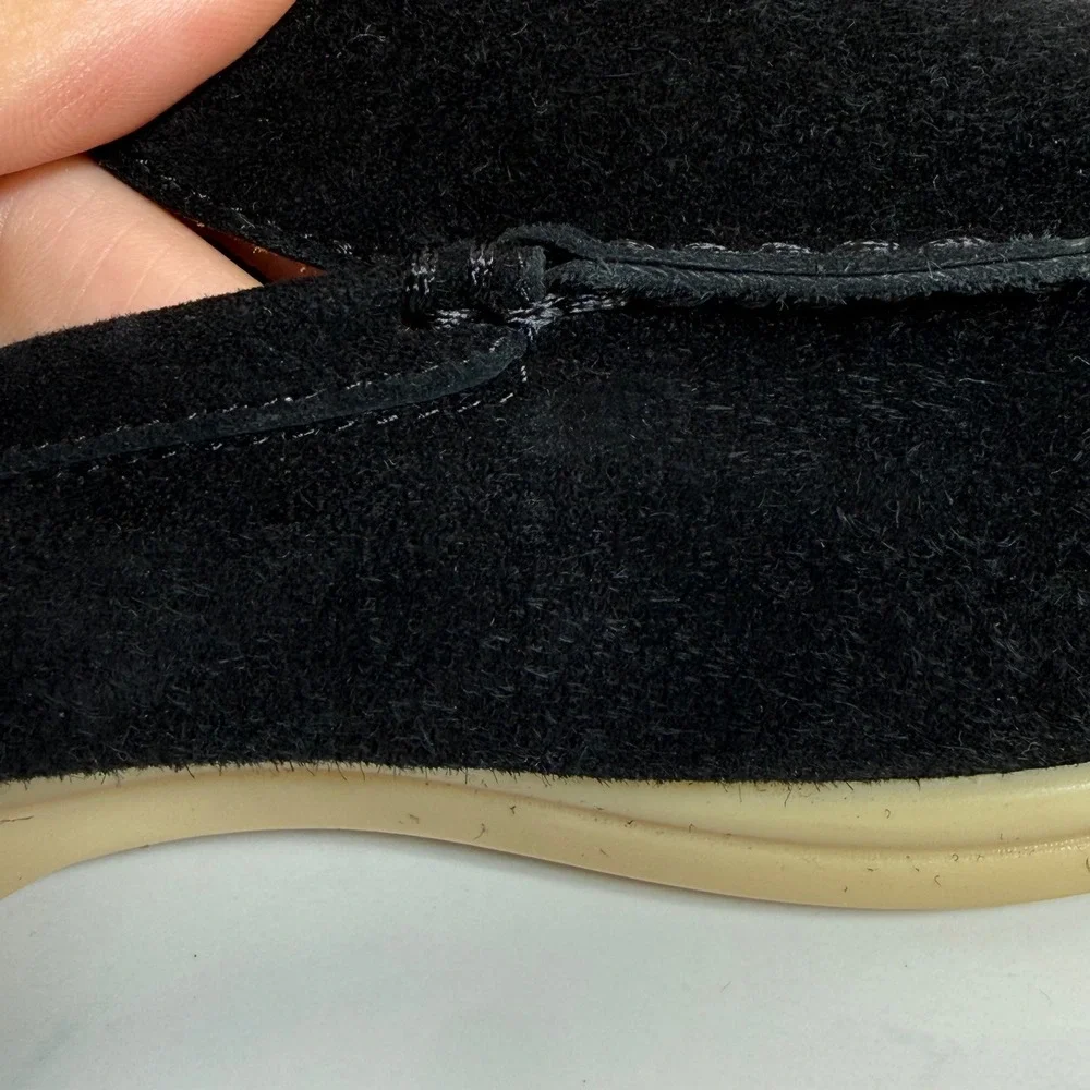 Loro Piana Summer Walk Black Suede Loafers Mens 41/ US 9  Made in Italy Luxury